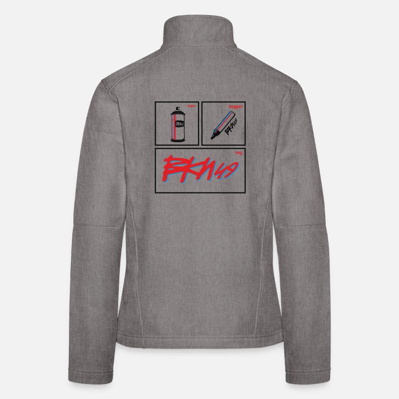 Neon Graffiti Tag Set - Frauen Softshelljacke - Grau meliert