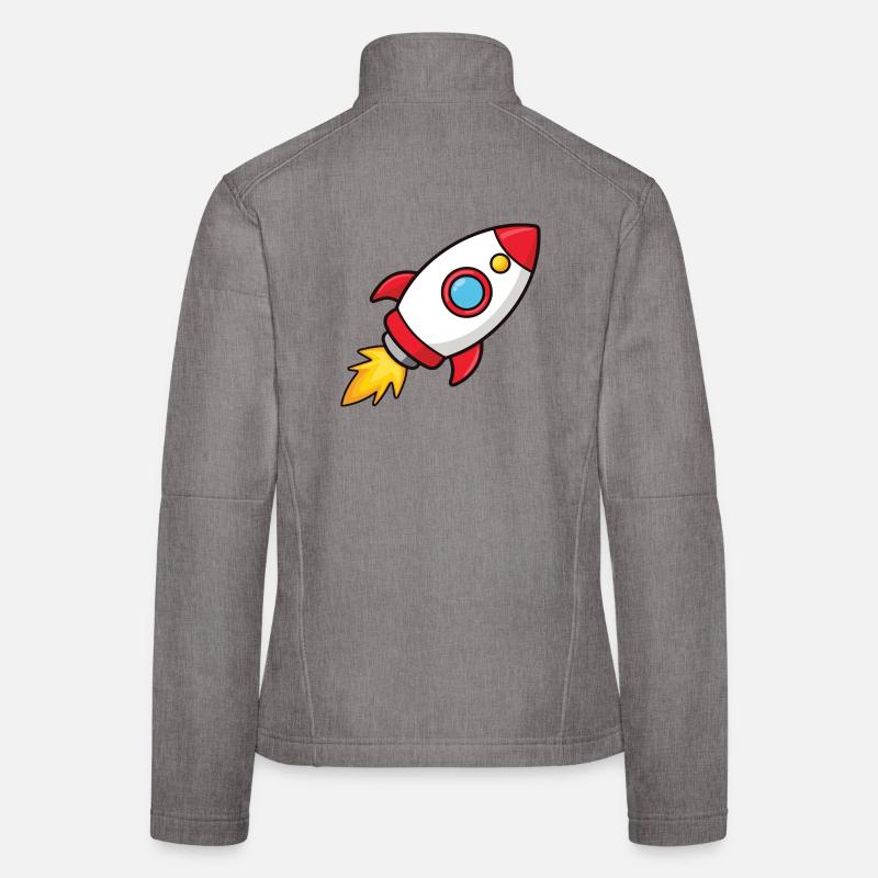 Retro Rocket Burst Design Women's Softshell Jacket