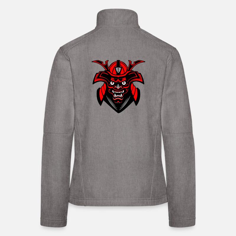 Menpō Mask – Red Black Samurai Style Women's Softshell Jacket