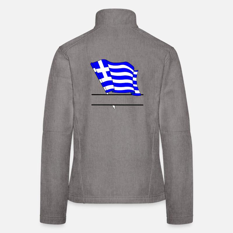 Griechische Flagge mit eigenem Text – persönliches Design Frauen Softshelljacke