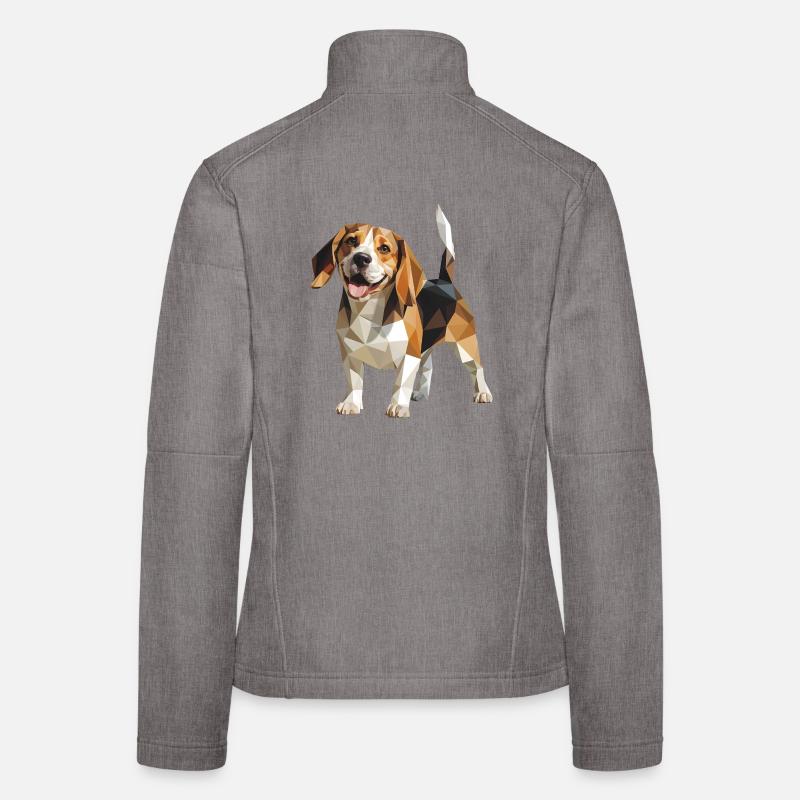 Beagle - Cooles Low Poly Logo Frauen Softshelljacke