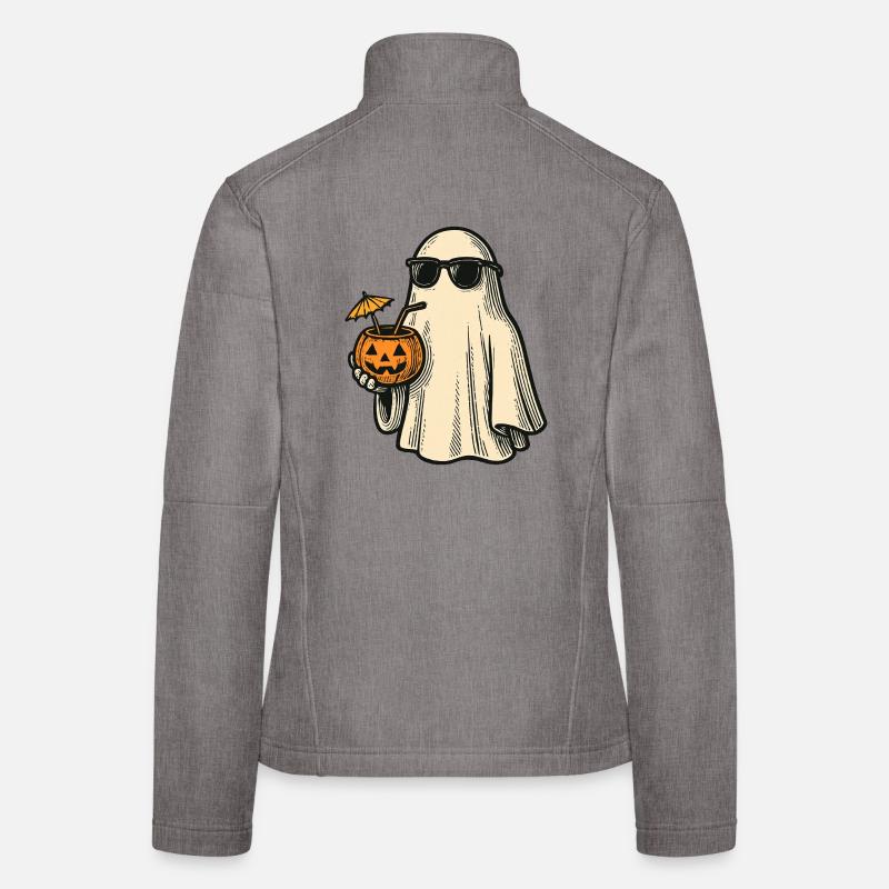 Cooles Halloweengespenst mit Cocktail Frauen Softshelljacke