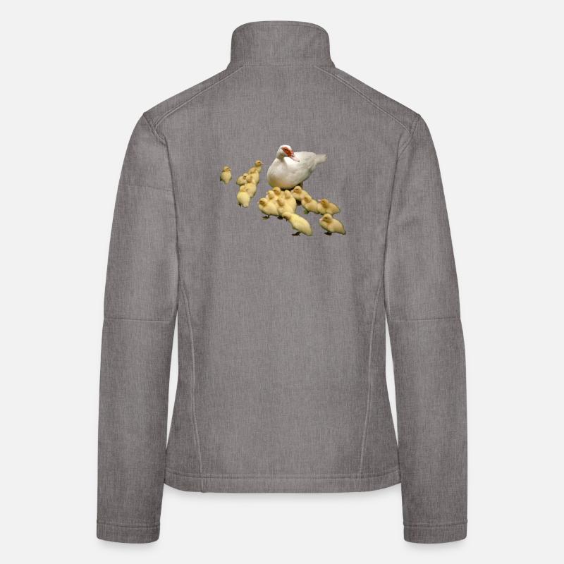 Flying duck with chicks Women's Softshell Jacket