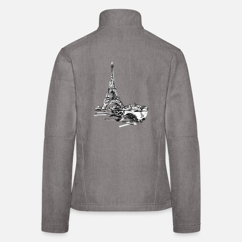 Skyline parisienne : Tour Eiffel louche Veste en tissu softshell Femme