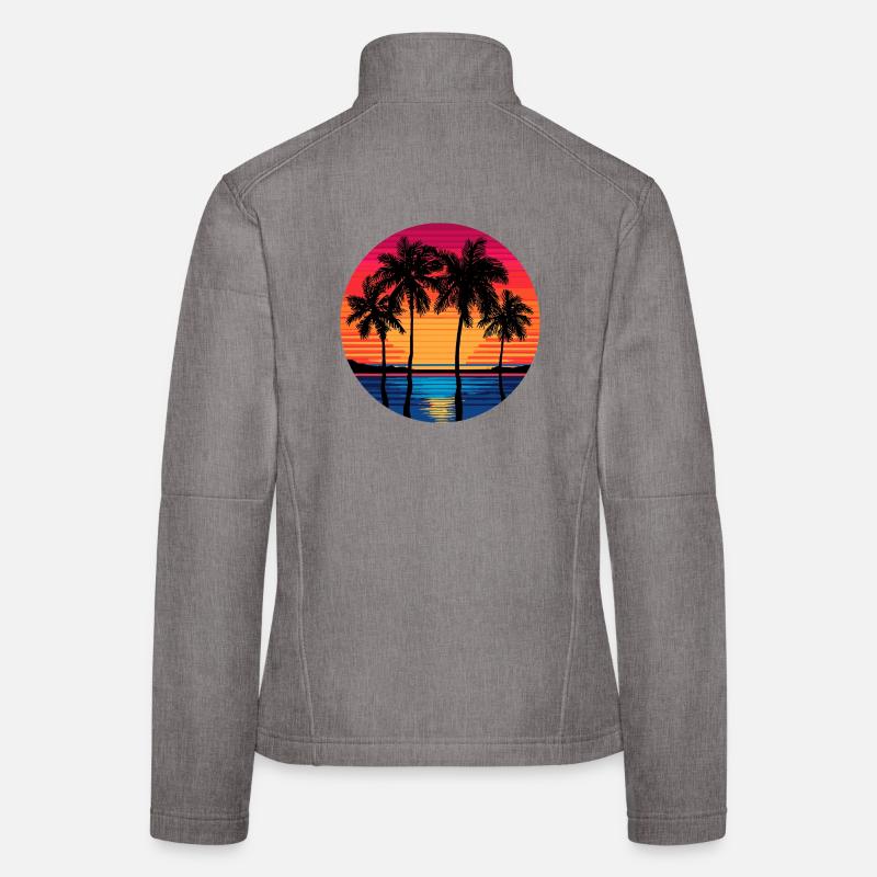Beach Sea Palm Trees Women's Softshell Jacket