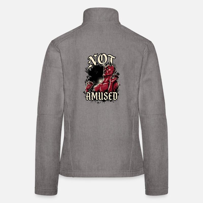 Red Devil Not Amused Funny Women's Softshell Jacket