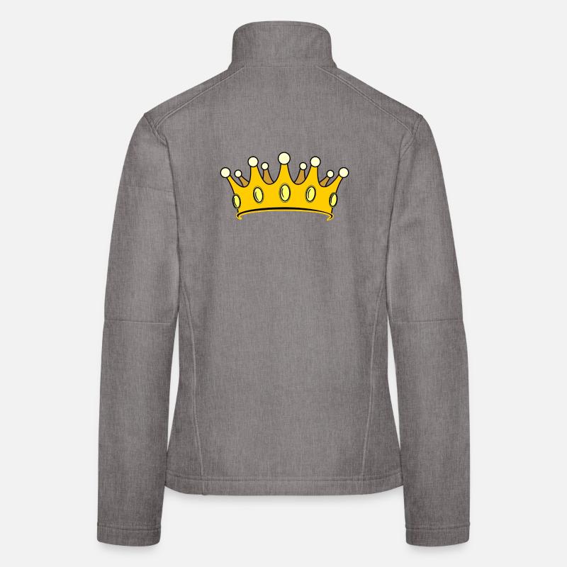 Krone golden mit Perlen. Frauen Softshelljacke