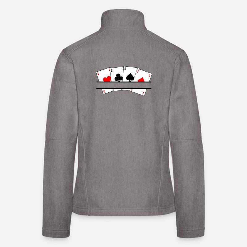 Textbanner mit vier Assen Frauen Softshelljacke