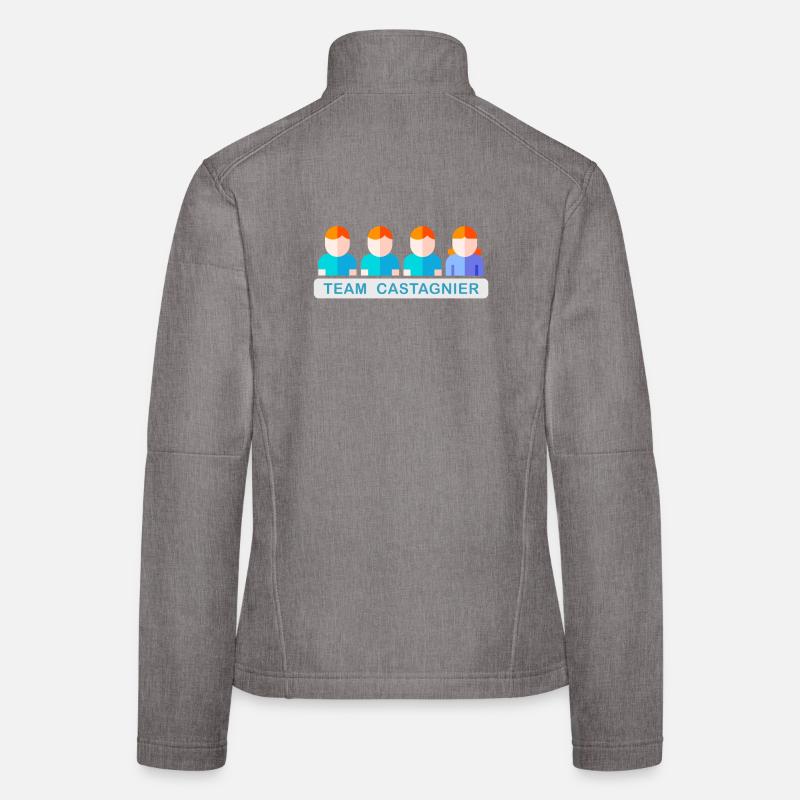 Team Castagnier - Frauen Softshelljacke - Grau meliert