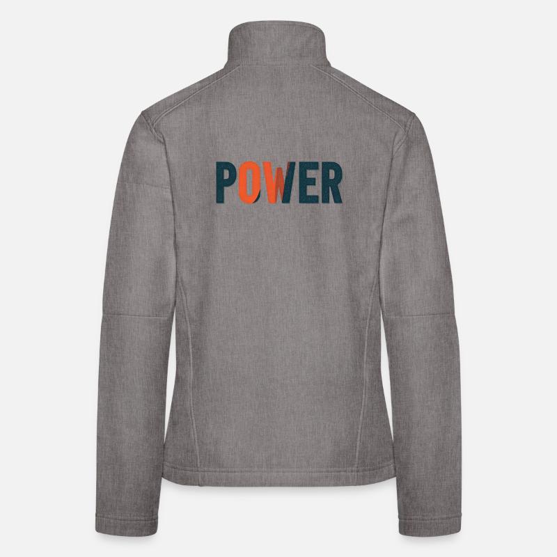 Conception typographique puissante dans des couleurs contrastées Veste en tissu softshell Femme