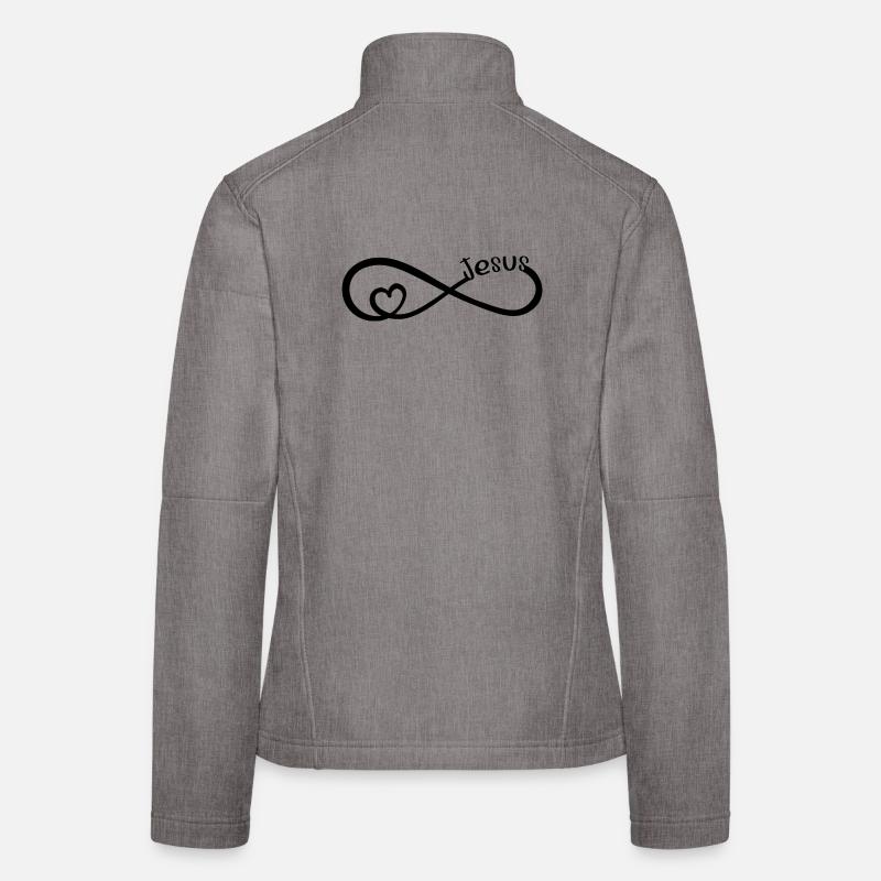 Jesus Love forever - Frauen Softshelljacke - Grau meliert