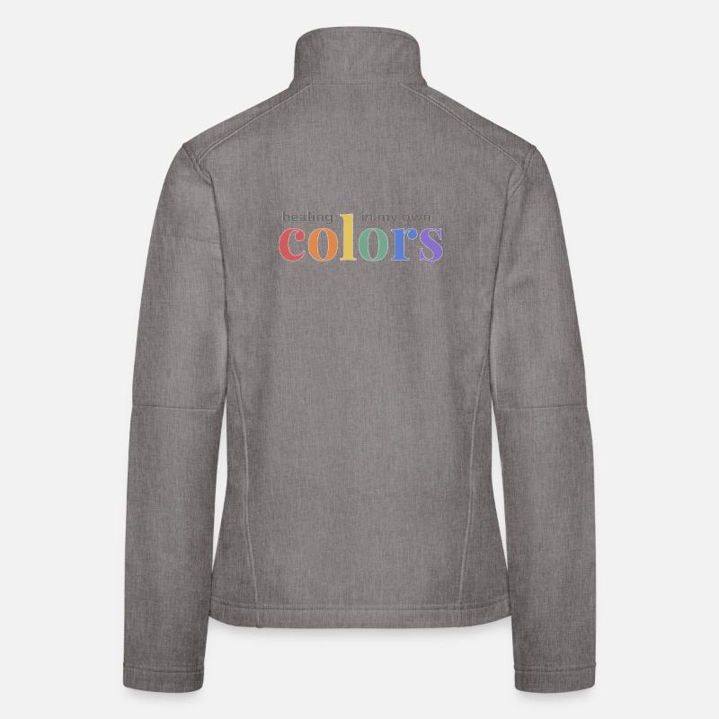 Pride Rainbow Design: Healing in my own Colors - Women's Softshell Jacket - heather grey