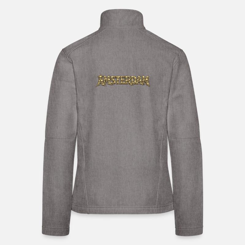 AMSTERDAM Totenschädel-Schrift Frauen Softshelljacke