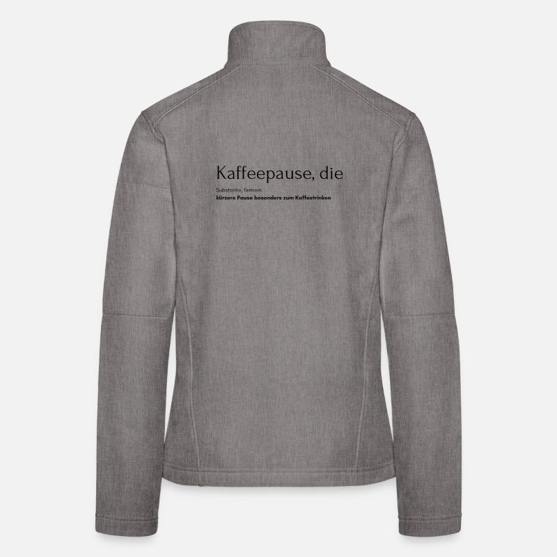 Kaffeepause, die - Frauen Softshelljacke - Grau meliert