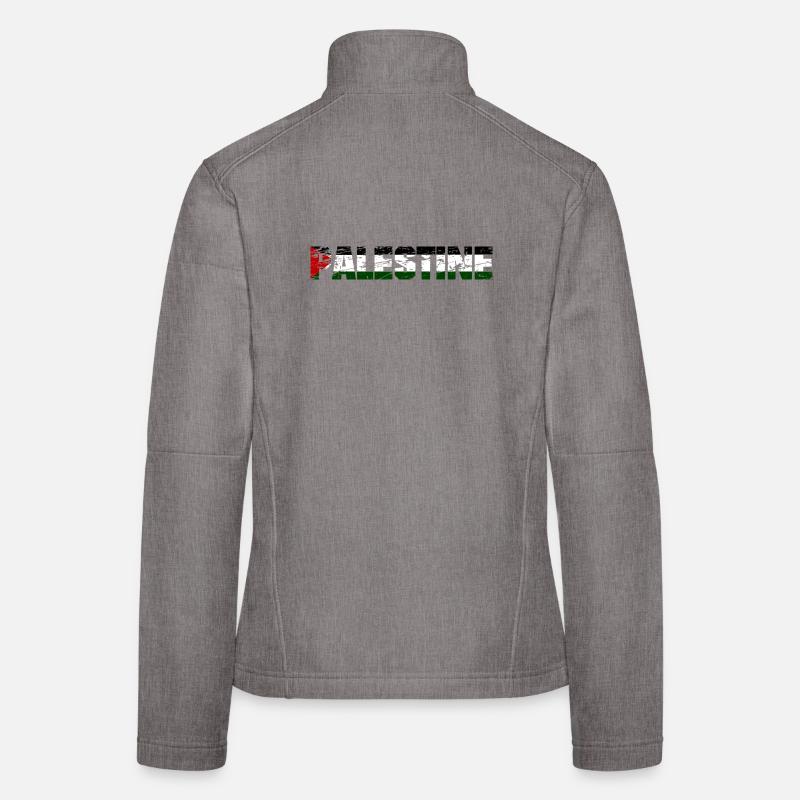 Drapeau de la Palestine lettrage Style Grunge Veste en tissu softshell Femme