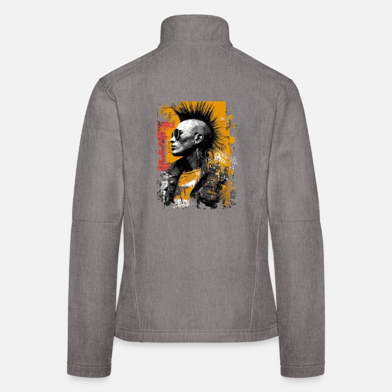 Punk with mohawk Women's Softshell Jacket