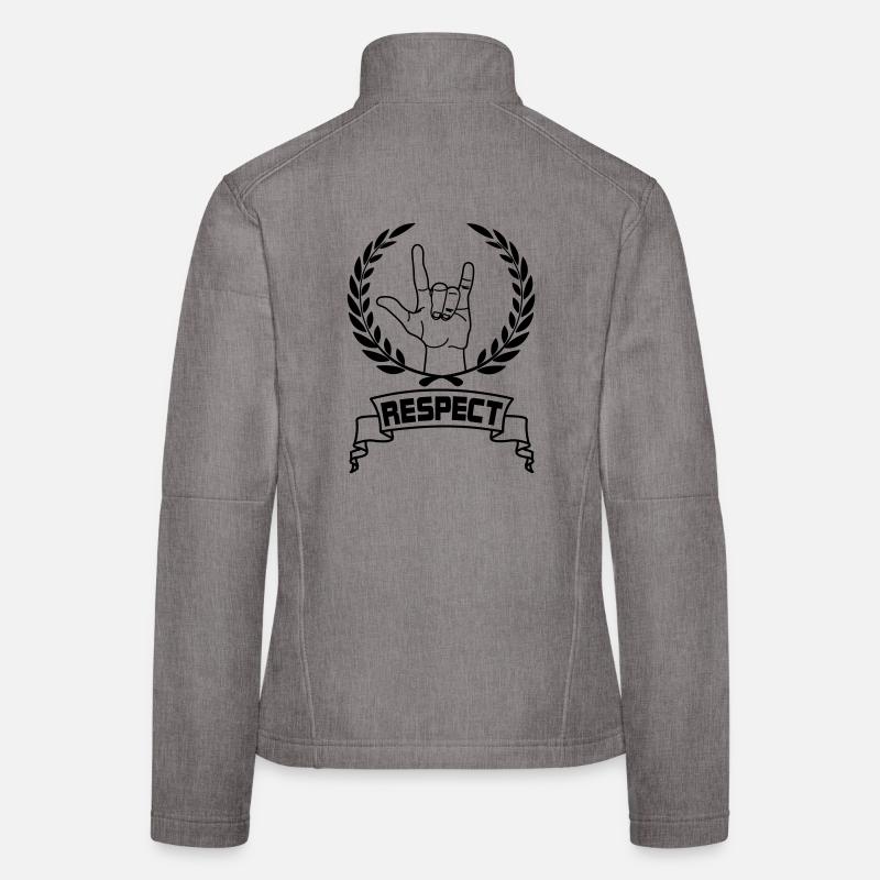 Respect du geste de la main avec texte RESPECT Veste en tissu softshell Femme