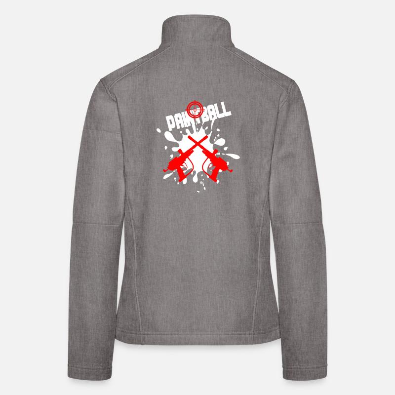 Cible de paintball avec deux pistolets rouges Veste en tissu softshell Femme