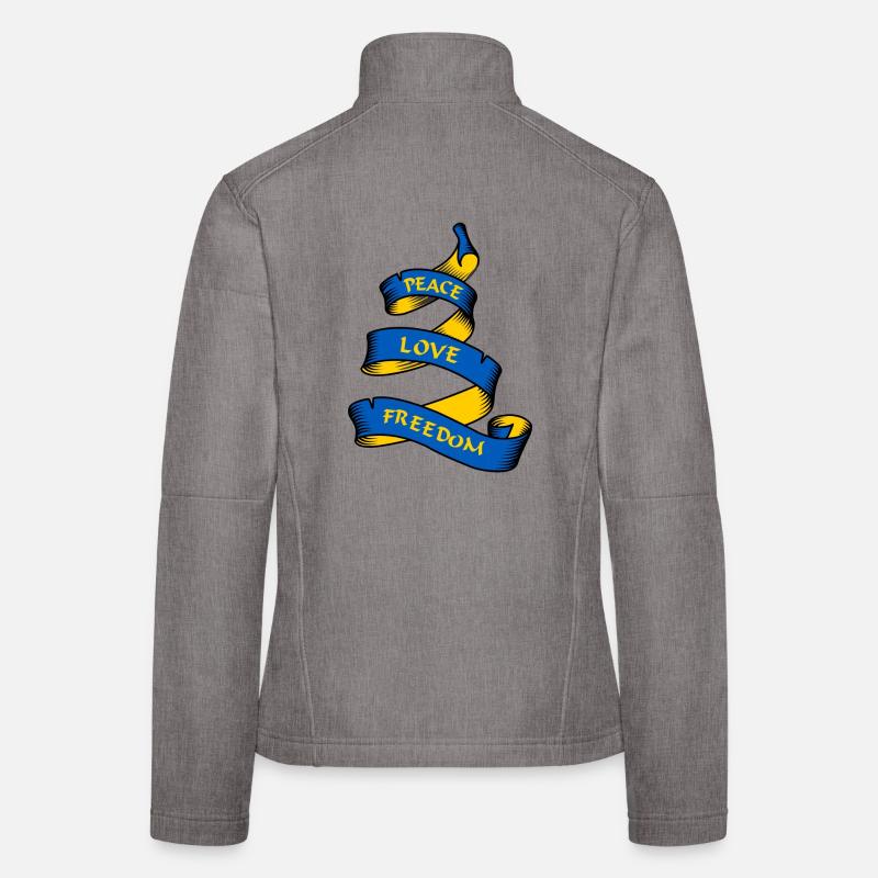 Curl-Banner mit Text Ukraine Frauen Softshelljacke
