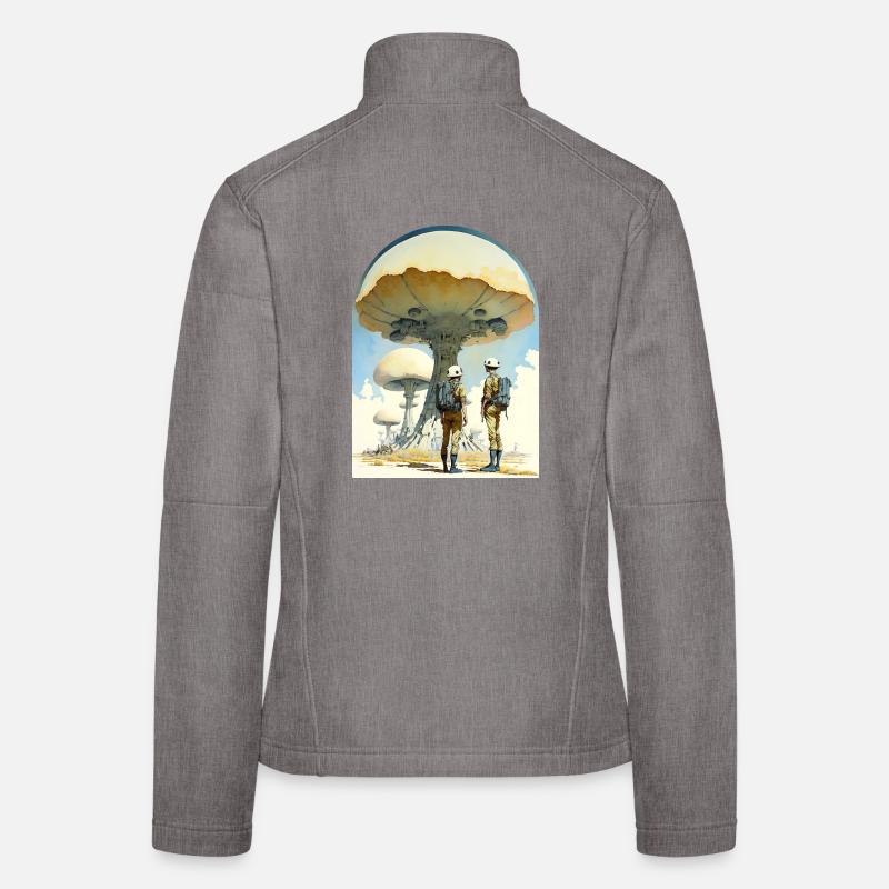 Champignon Art Numérique de l’Espace Années 70 Veste en tissu softshell Femme