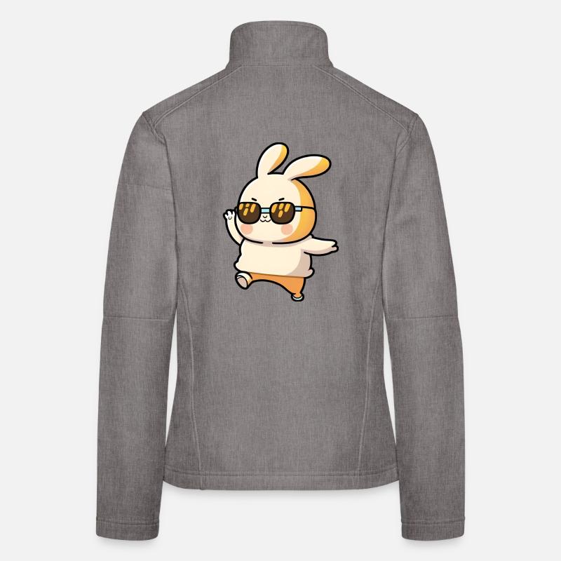 Easter Bunny - Dancing Bunny with Retro Sunglasses Women's Softshell Jacket
