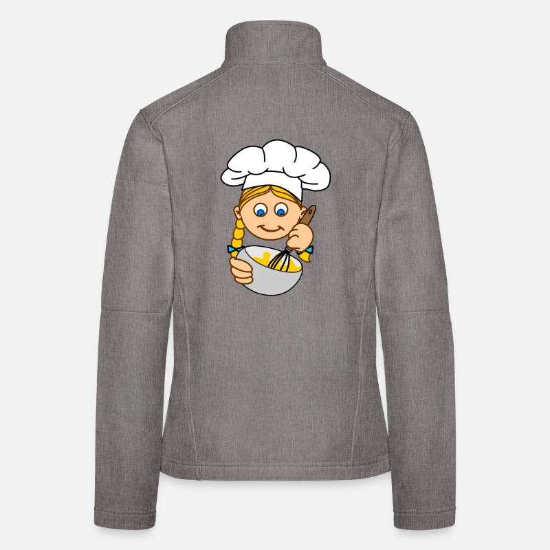 Blondes Mädchen backt v Frauen Softshelljacke