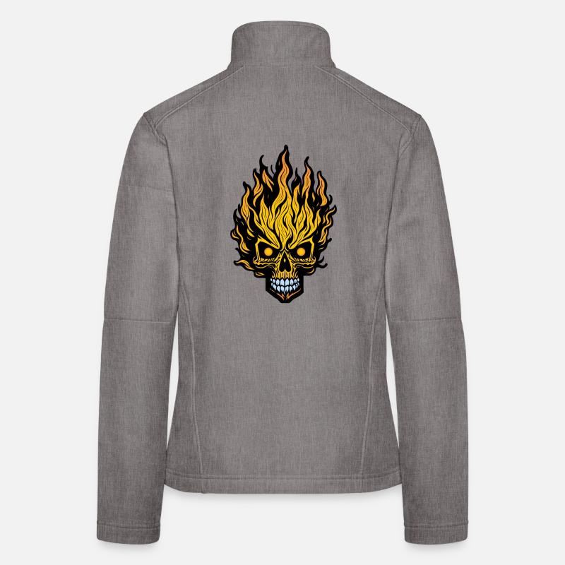 Flammender Schädel Frauen Softshelljacke