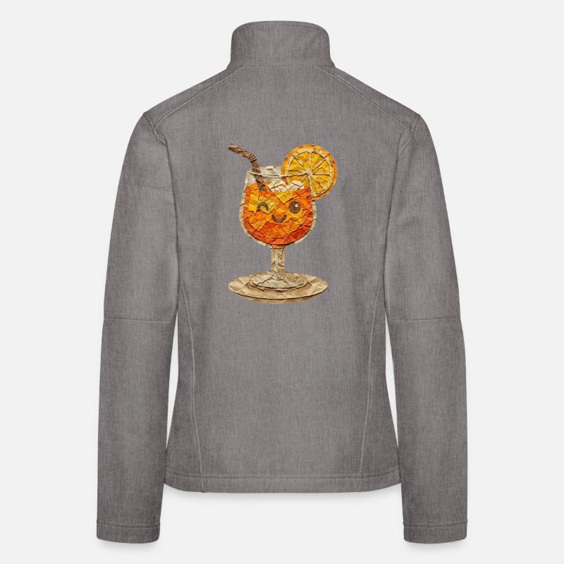 Papiergetränk: Orange Face Frauen Softshelljacke