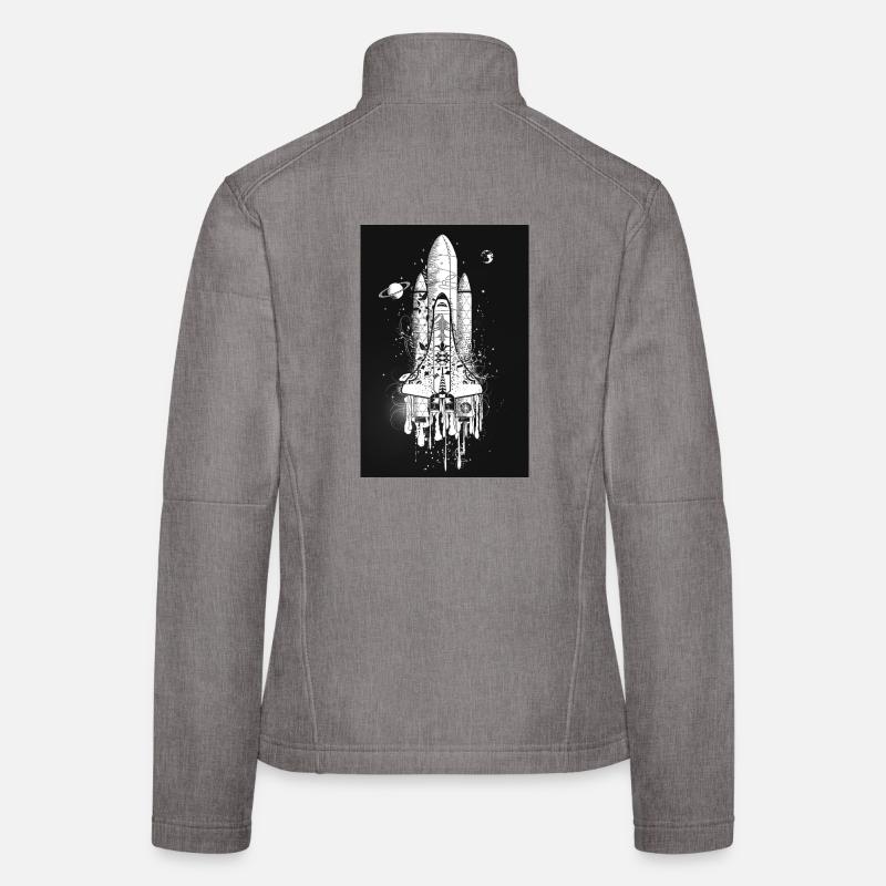 Imaginative space shuttle in graffiti style Women's Softshell Jacket