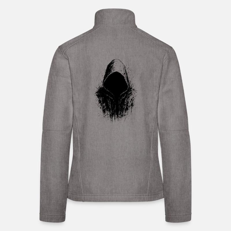 Dunkler Wanderer Frauen Softshelljacke