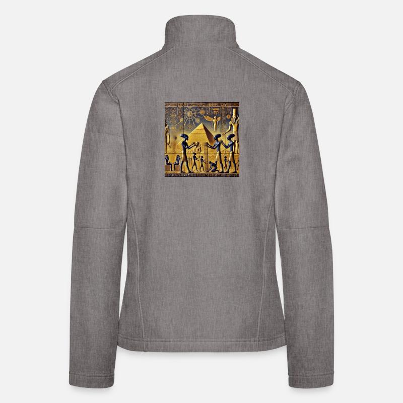 Blue Extraterrestrials among the Pyramids Women's Softshell Jacket