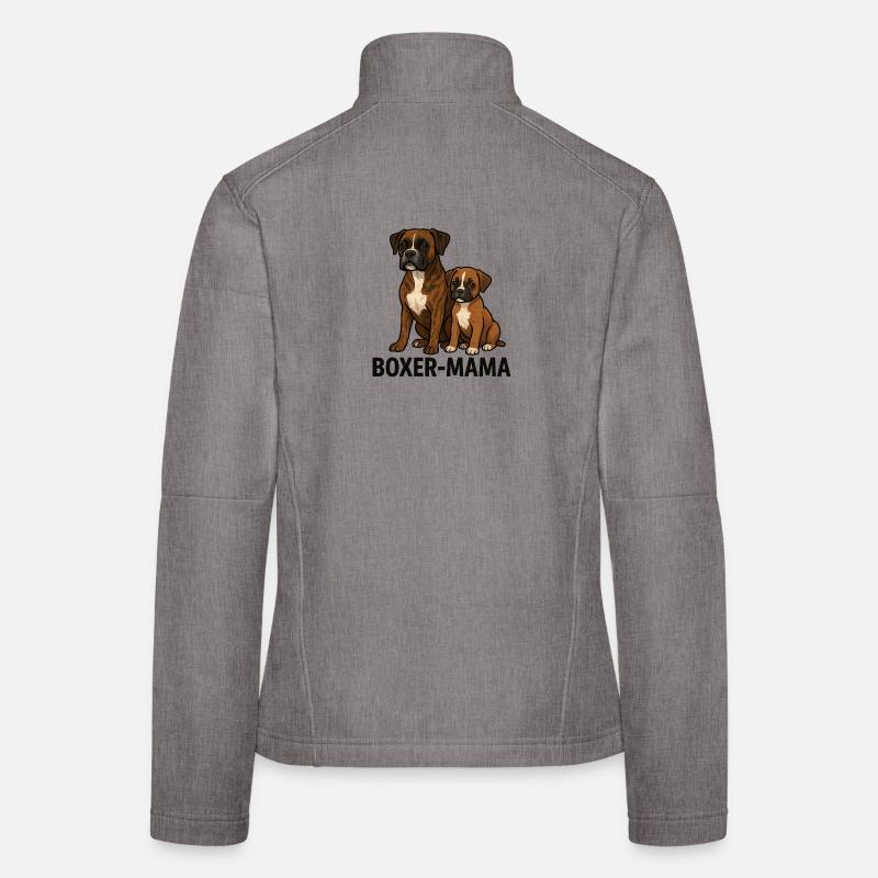 Boxer-Mama – Liebe auf vier Pfoten - Frauen Softshelljacke - Grau meliert
