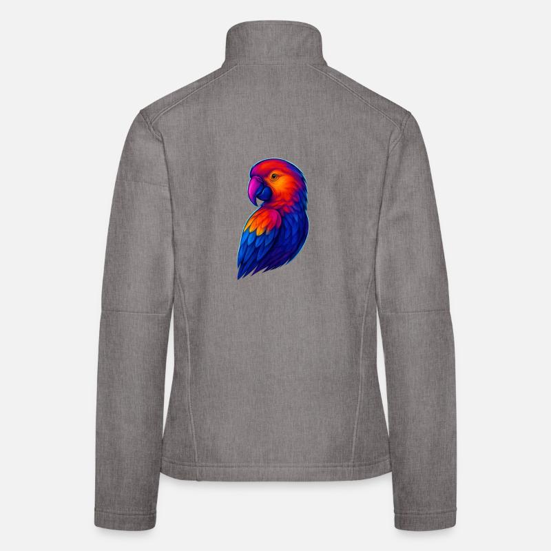 Lebendige Regenbogenpapagei Illustration Frauen Softshelljacke