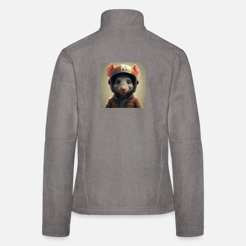 The little biker rat - Women's Softshell Jacket - heather grey