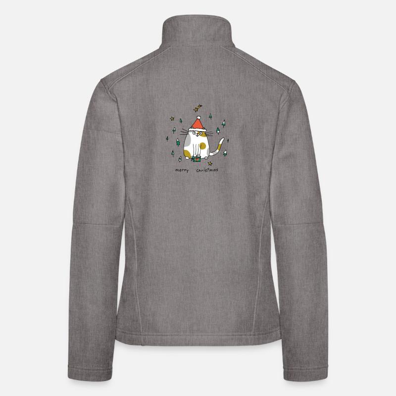 Chat de Noël Veste en tissu softshell Femme