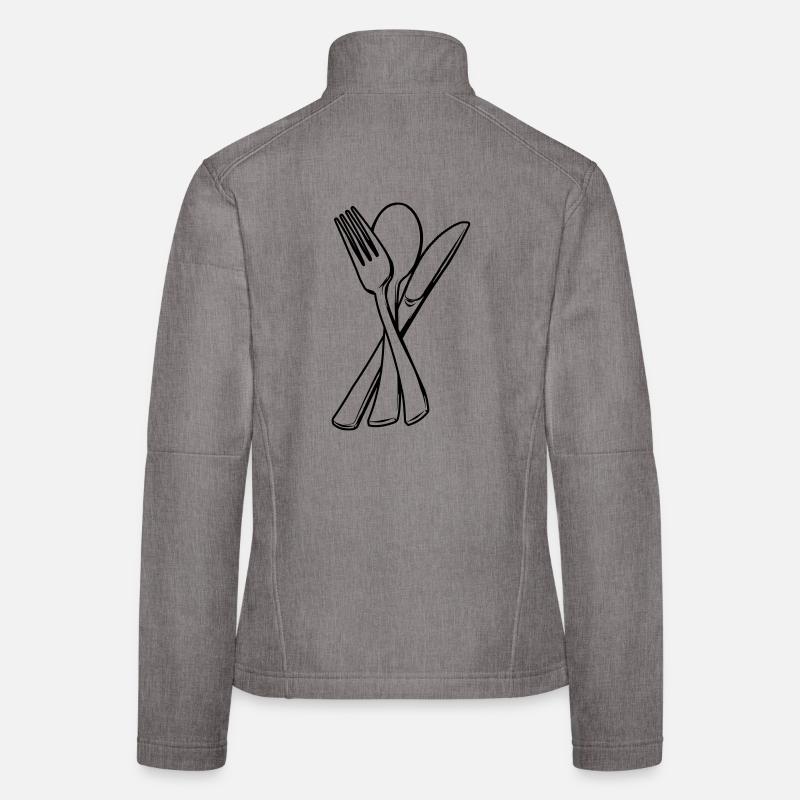 Messer, Gabel und Löffel transparent Frauen Softshelljacke
