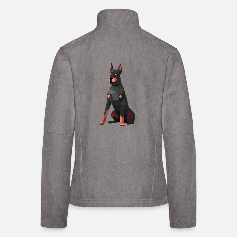 Modern Doberman – low poly art Women's Softshell Jacket