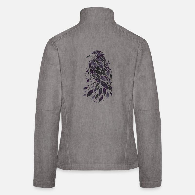 Night Leaf Raven from Purple Leaves Women's Softshell Jacket