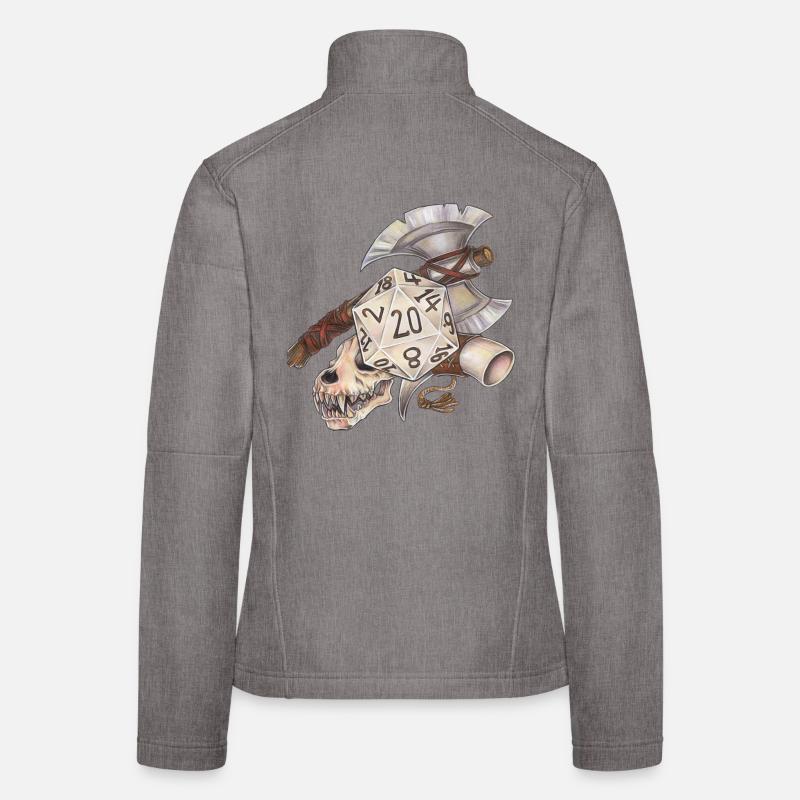 Role Playing Game Tabletop D20 Dice Gift Barbarian Women's Softshell Jacket