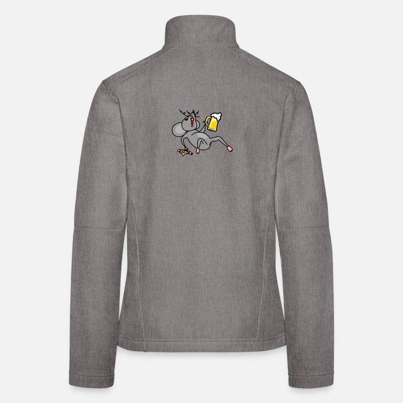 Mouse drunk with beer and cheese Women's Softshell Jacket