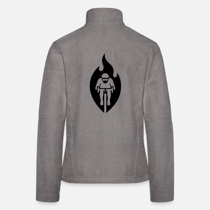 Road cyclists in flames – stylized logo Women's Softshell Jacket