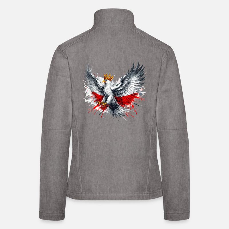 Poland Polska Polish Red White Eagle Crown Gift Women's Softshell Jacket