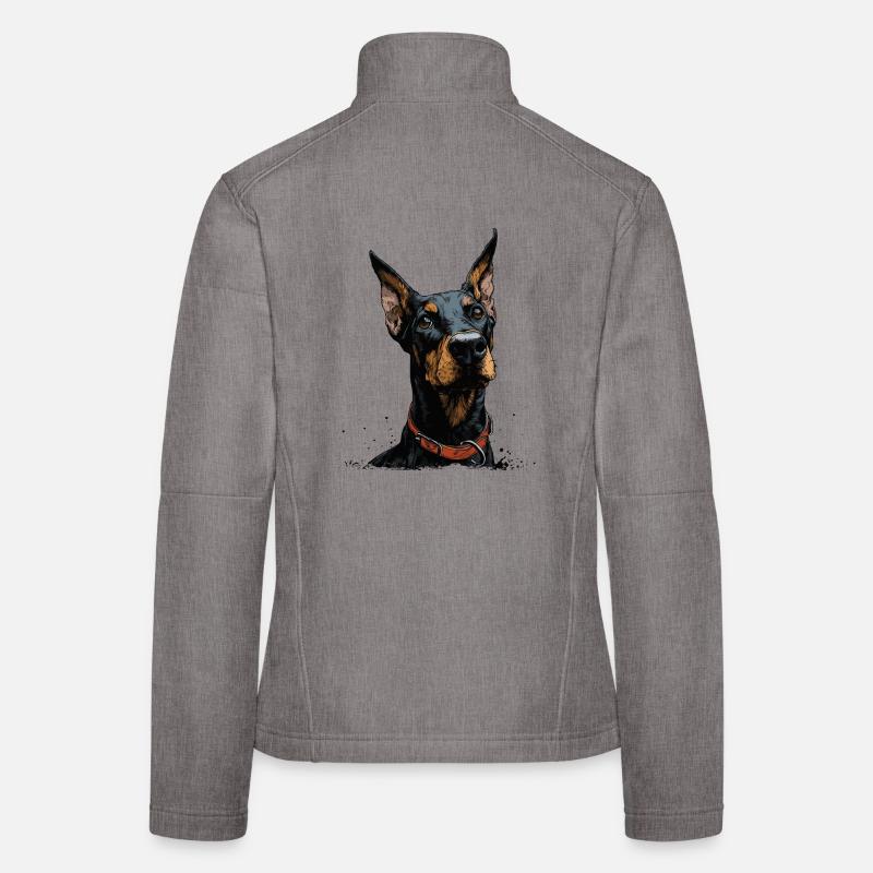 Cooler Dobermann Frauen Softshelljacke