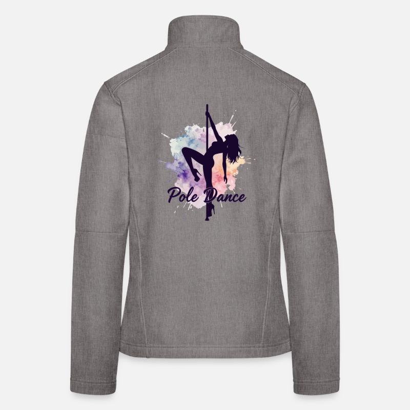 Pole Dance Pole Dancers Watercolor Strong Gift - Women's Softshell Jacket - heather grey