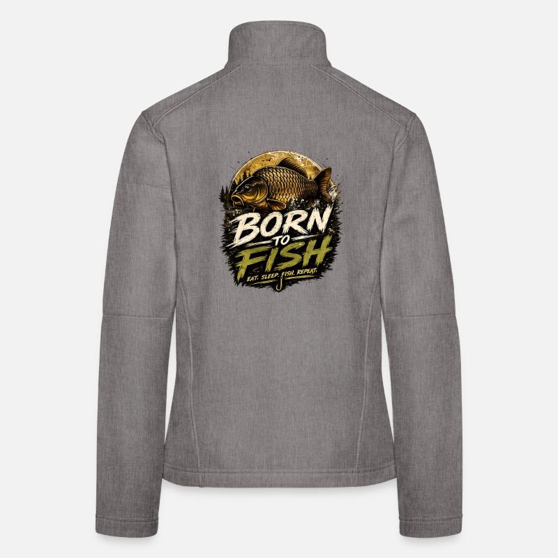 Born To Fish – Conception de la pêche à la carpe Veste en tissu softshell Femme
