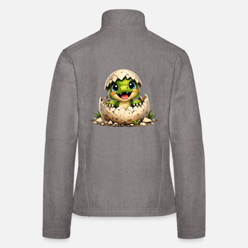 Un petit dinosaure mignon éclot de l’œuf Veste en tissu softshell Femme