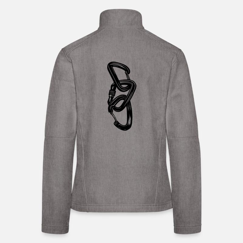3 Karabiner – Klettern verbindet - Frauen Softshelljacke - Grau meliert