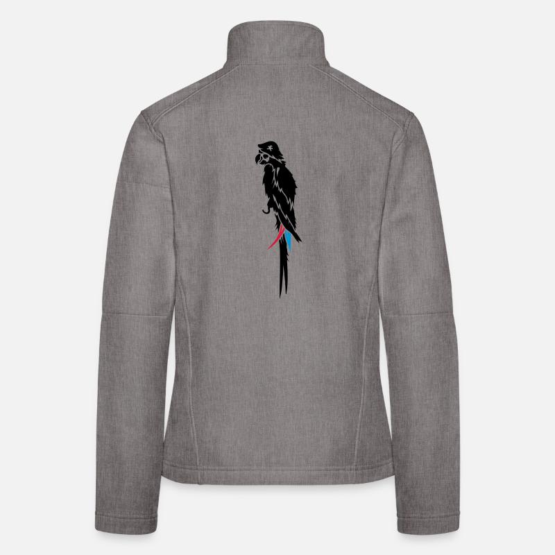 un perroquet avec cache-oeil, chapeau de pirate et Veste en tissu softshell Femme