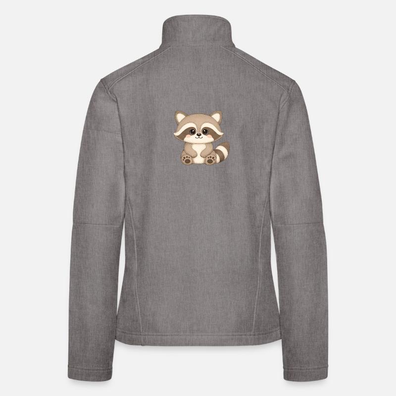 Kuschelwaschbär Illustration Frauen Softshelljacke