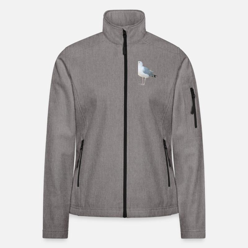 Möwe - Frauen Softshelljacke - Grau meliert